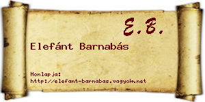 Elefánt Barnabás névjegykártya